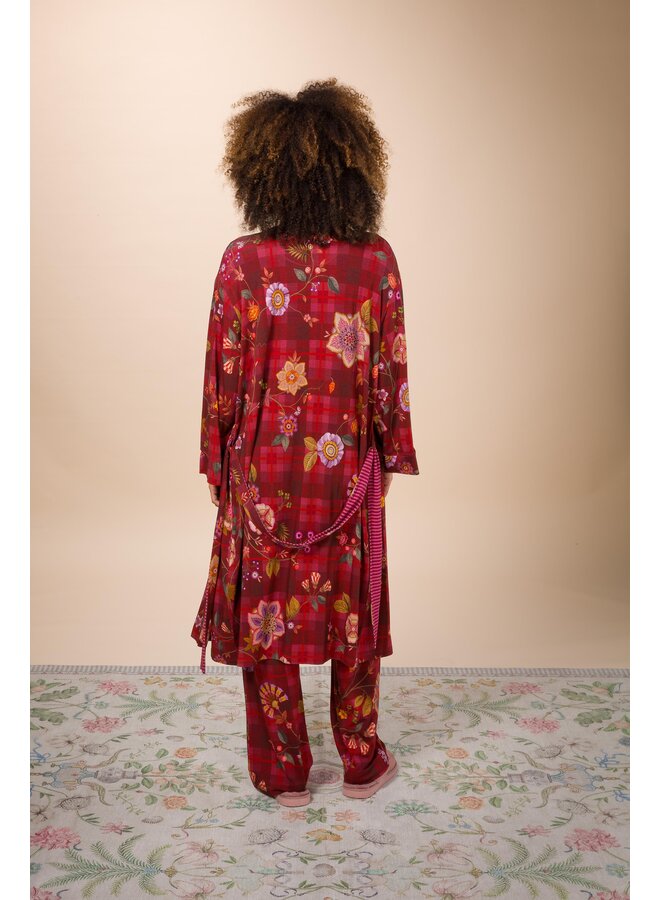 Naomi Kimono Flores Felices Red XS