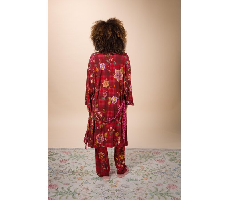 Naomi Kimono Flores Felices Red XS