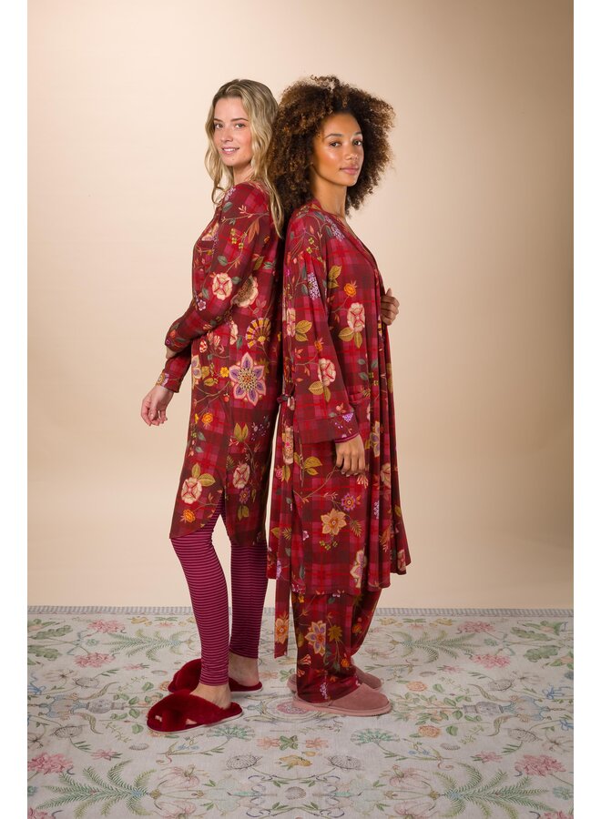 Naomi Kimono Flores Felices Red XS