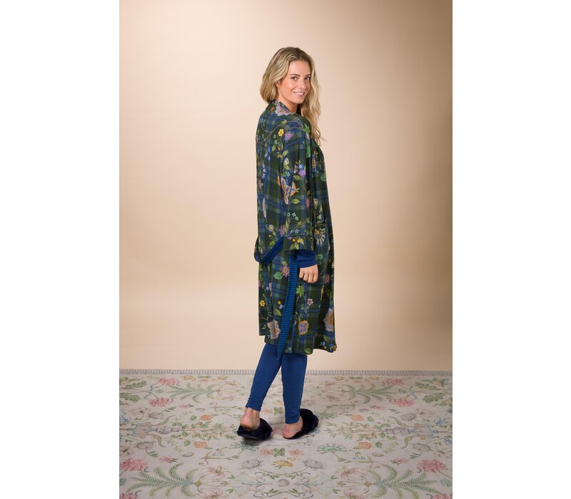 Naomi Kimono Flores Felices Dark Blue XS