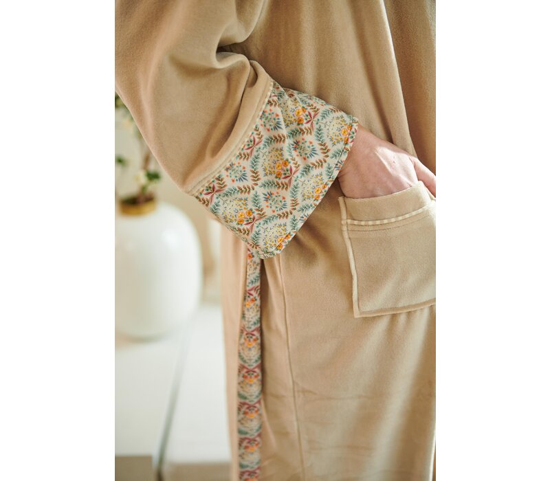 Naomi Kimono Velvet Solid Sand XS