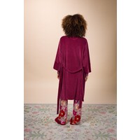 Naomi Kimono Velvet Little Sumo Stripe Red Pink XS