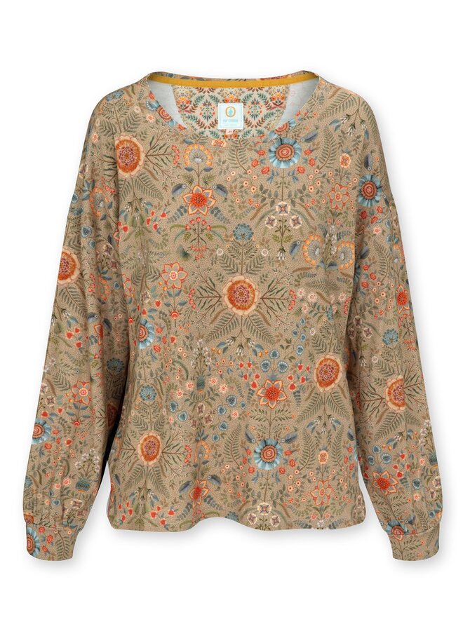 Telin Long Sleeve Top Flore Pequeña Sand