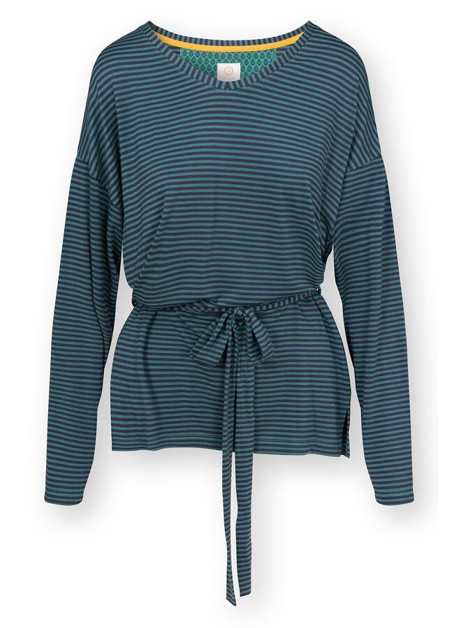 Timberly Long Sleeve Top Little Sumo Stripe Blue Green