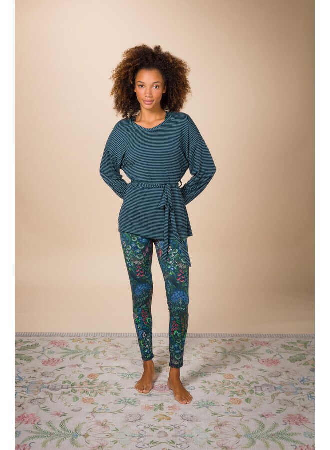 Timberly Long Sleeve Top Little Sumo Stripe Blue Green XS