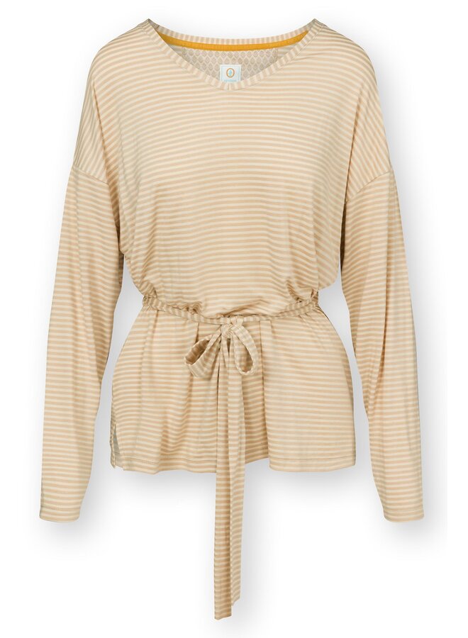 Timberly Long Sleeve Top Little Sumo Stripe Sand XS