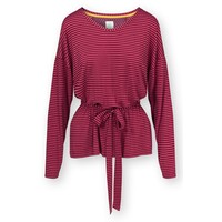 Timberly Long Sleeve Top Little Sumo Stripe Red Pink XS