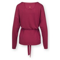 Timberly Long Sleeve Top Little Sumo Stripe Red Pink XS