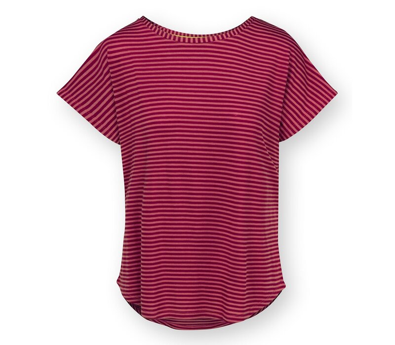 Tatum Short Sleeve Top Little Sumo Stripe Red Pink XS