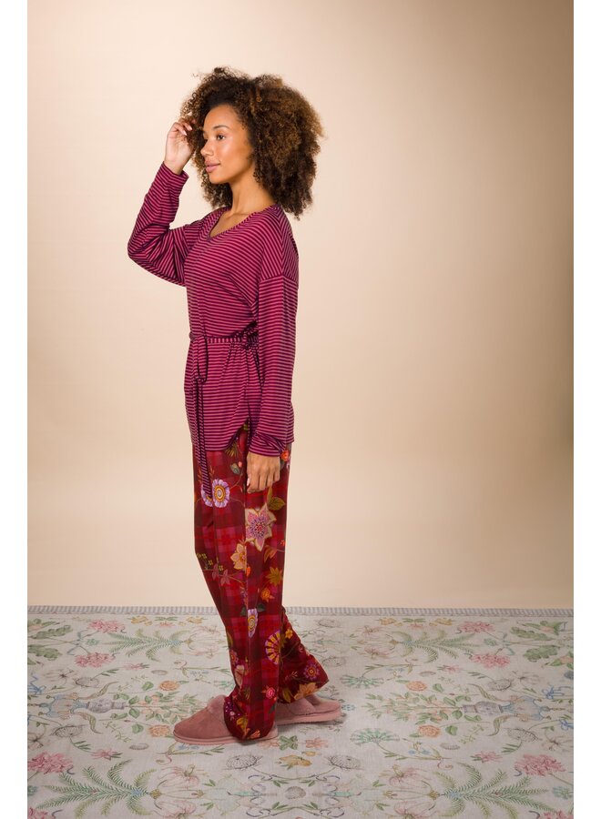 Belin Long Trousers Flores Felices Red XS