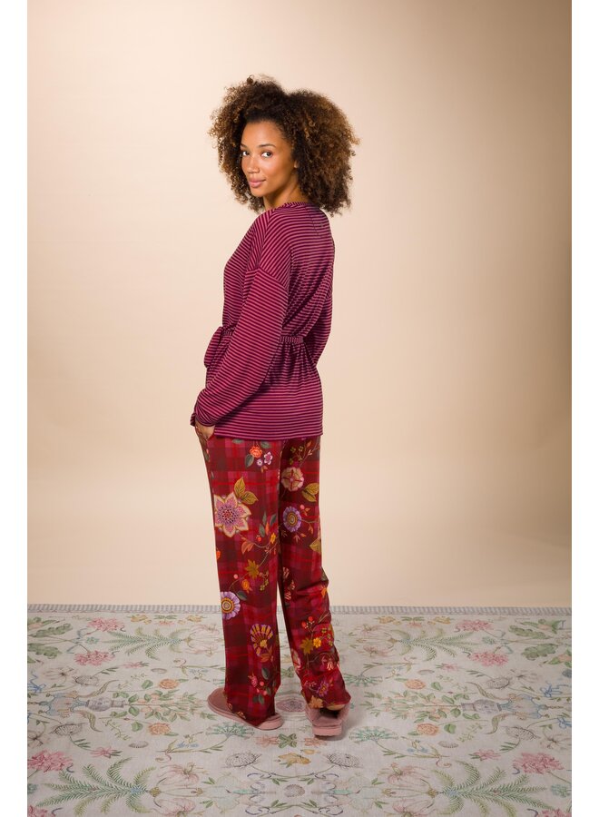 Belin Long Trousers Flores Felices Red XS