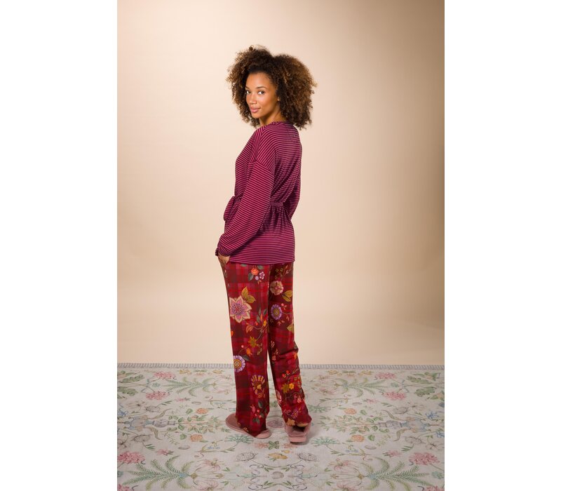 Belin Long Trousers Flores Felices Red XS