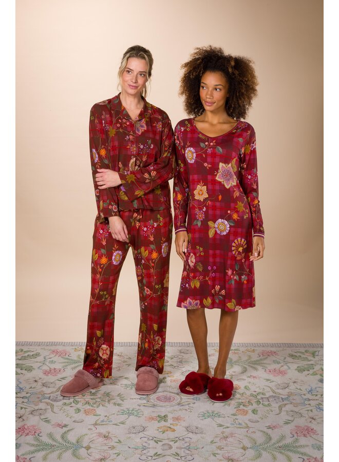 Belin Long Trousers Flores Felices Red XS