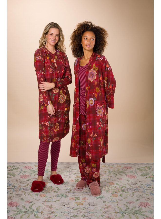 Belin Long Trousers Flores Felices Red XS