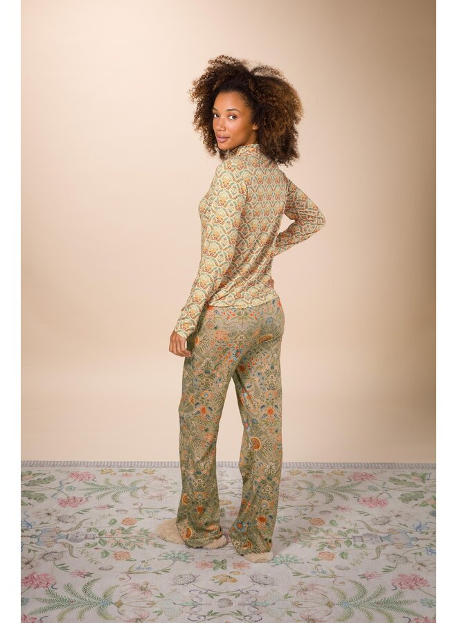 Blake Long Trousers Flore Pequeña Sand XS