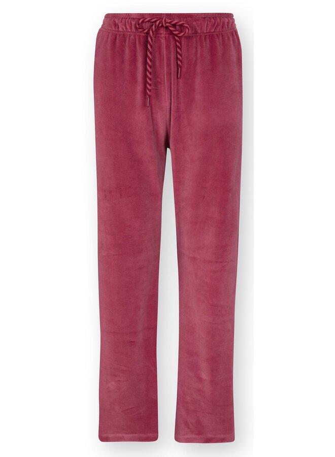Britta Long Trousers Velvet Solid Dark Pink