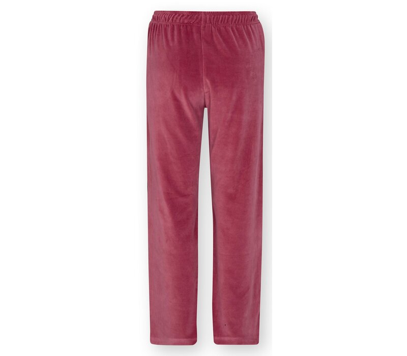 Britta Long Trousers Velvet Solid Dark Pink XS