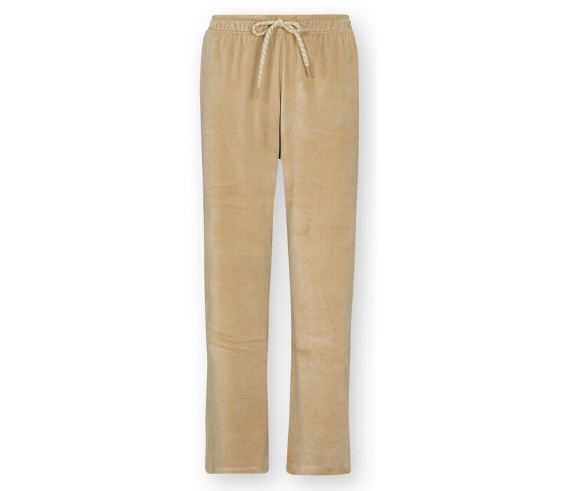 Britta Long Trousers Velvet Solid Sand XS