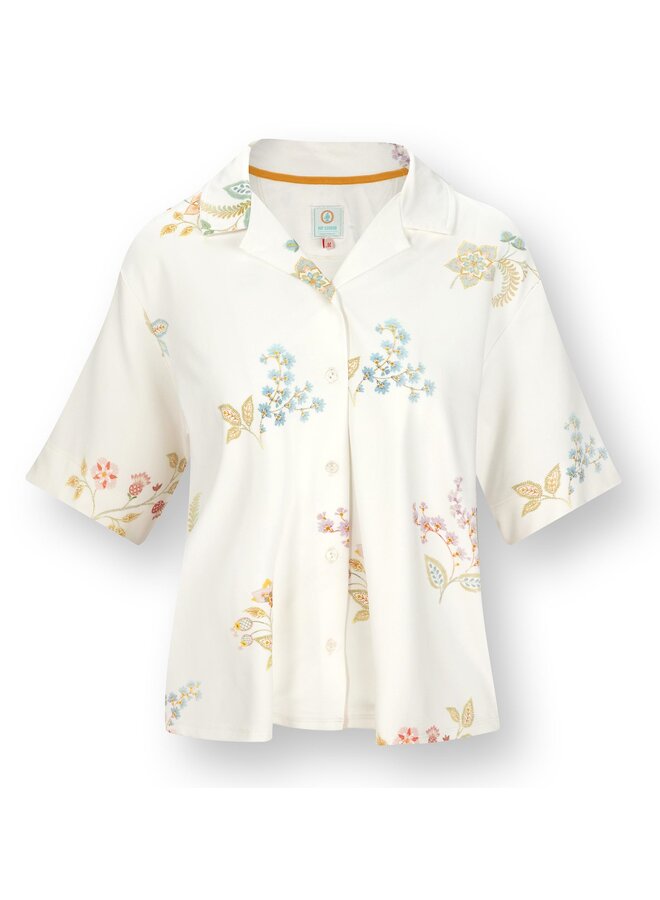 Flora Short Sleeve Top Blossom Chique White