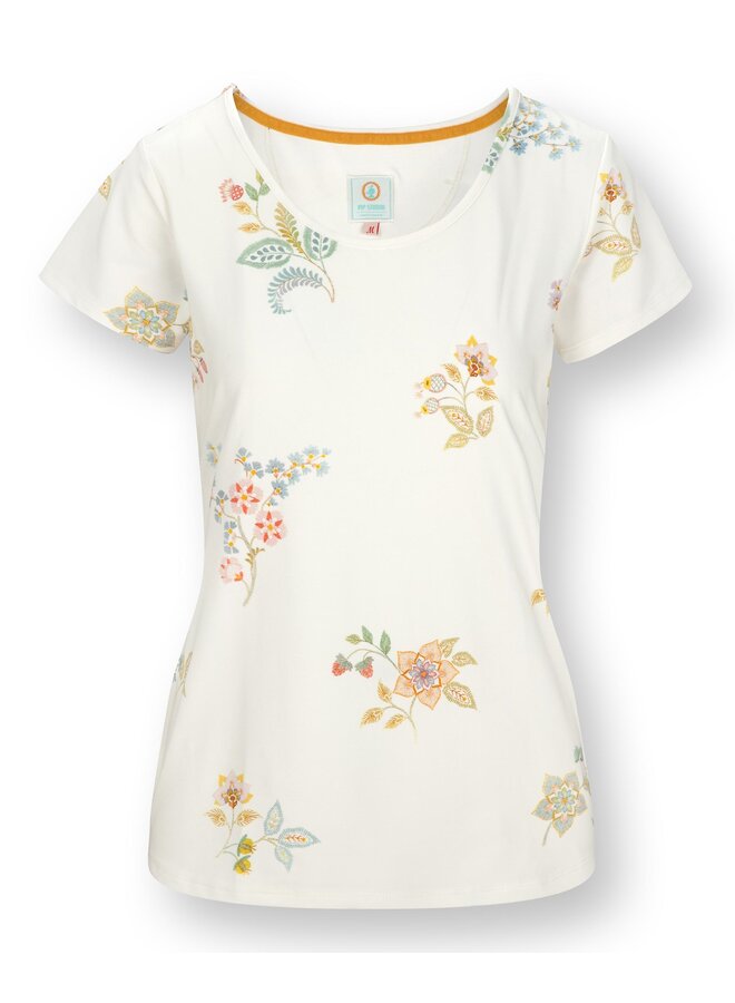 Tilly Short Sleeve Top Blossom Chique White