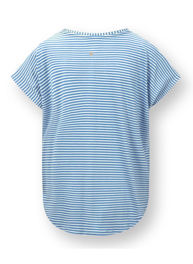 Tatum Short Sleeve Top Little Sumo Stripe Blue