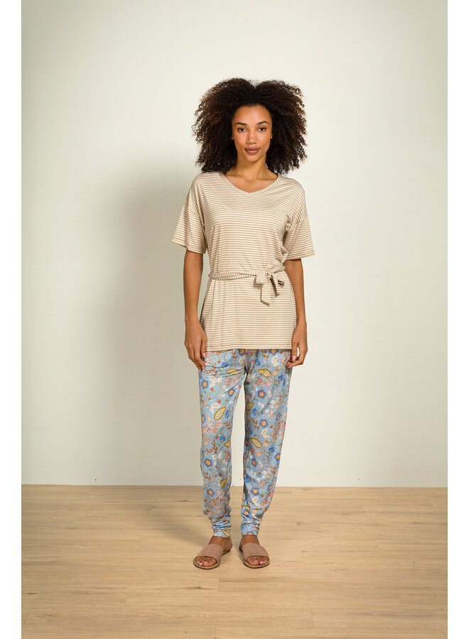 Tonya Short Sleeve Top Little Sumo Stripe Sand