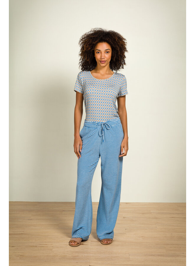 Britta Long Trousers Little Sumo Stripe Blue