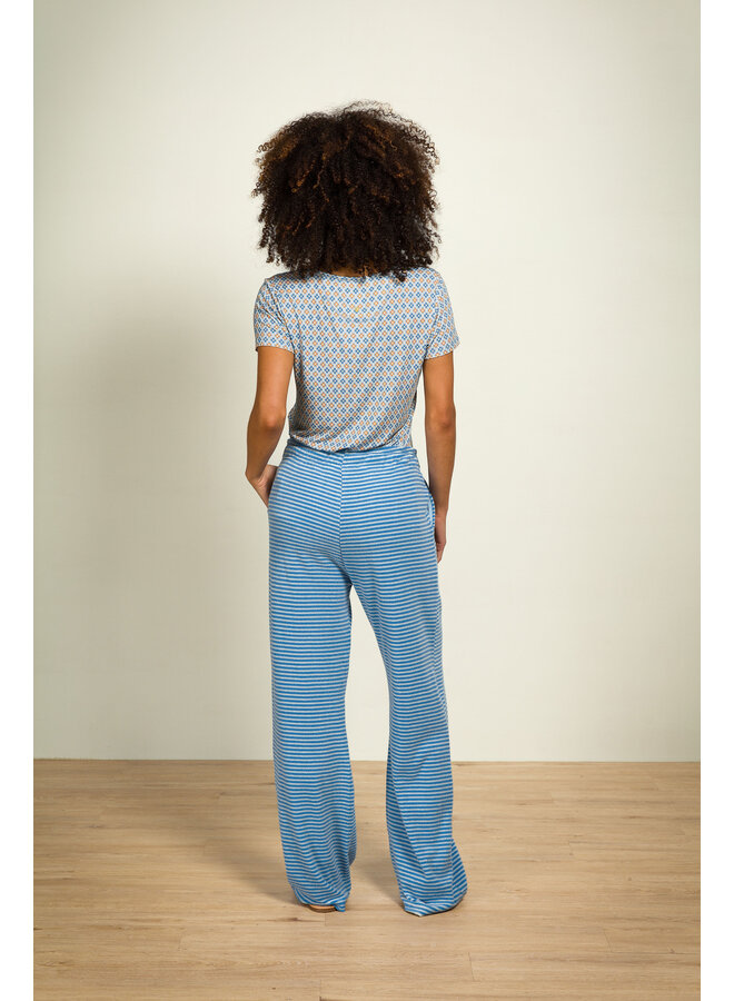 Britta Long Trousers Little Sumo Stripe Blue