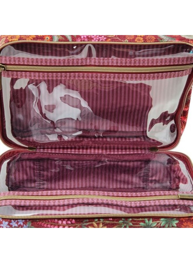 Casey Beauty Case Querida Velvet Red 27x10x19cm