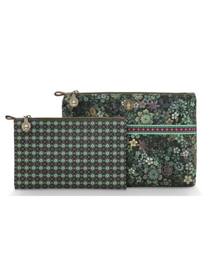 Cosmetic Bag Pip Studio Combi Tutti Fiori Green 26x18x7,5cm