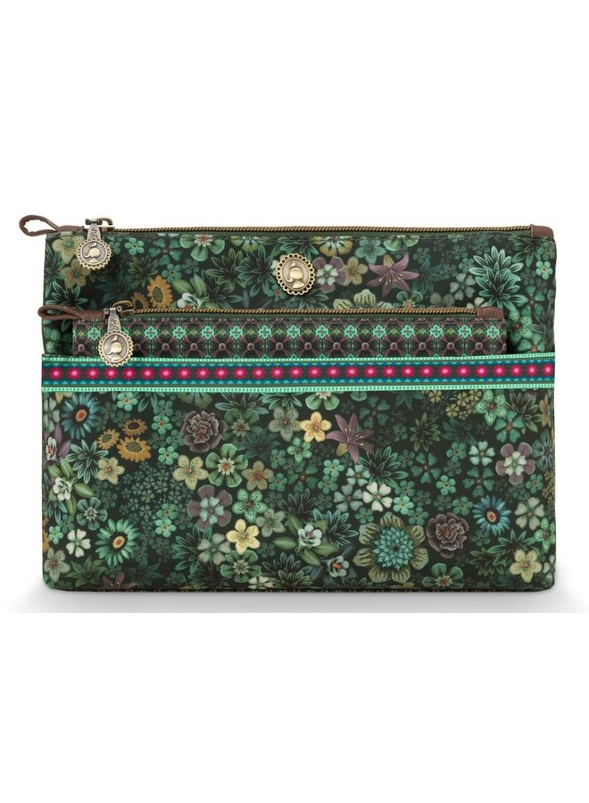 Cosmetic Bag Pip Studio Combi Tutti Fiori Green 26x18x7,5cm