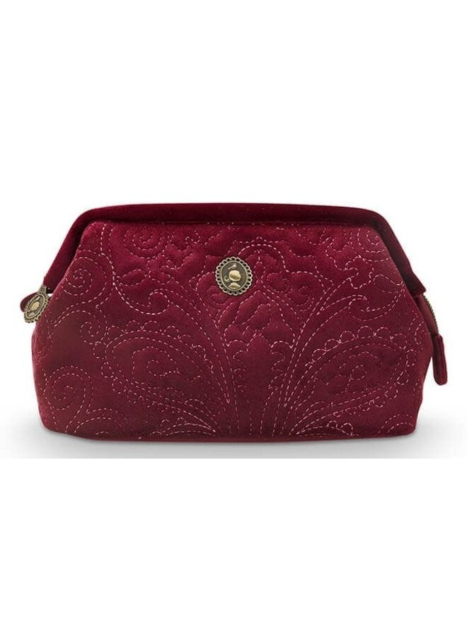 Cosmetic Purse Small Velvet Quiltey Days Red 19x12x8,5cm