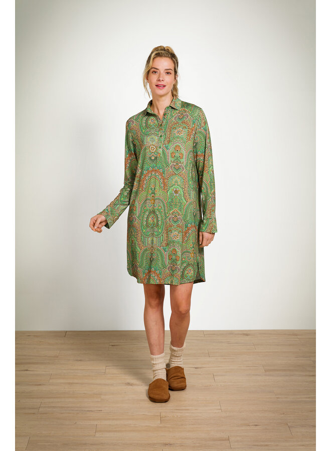 Daaltje Long Sleeve Nightdress Jabali Green