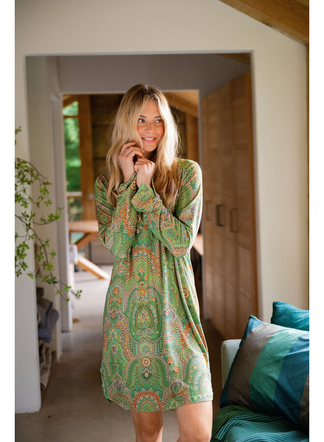 Daaltje Long Sleeve Nightdress Jabali Green