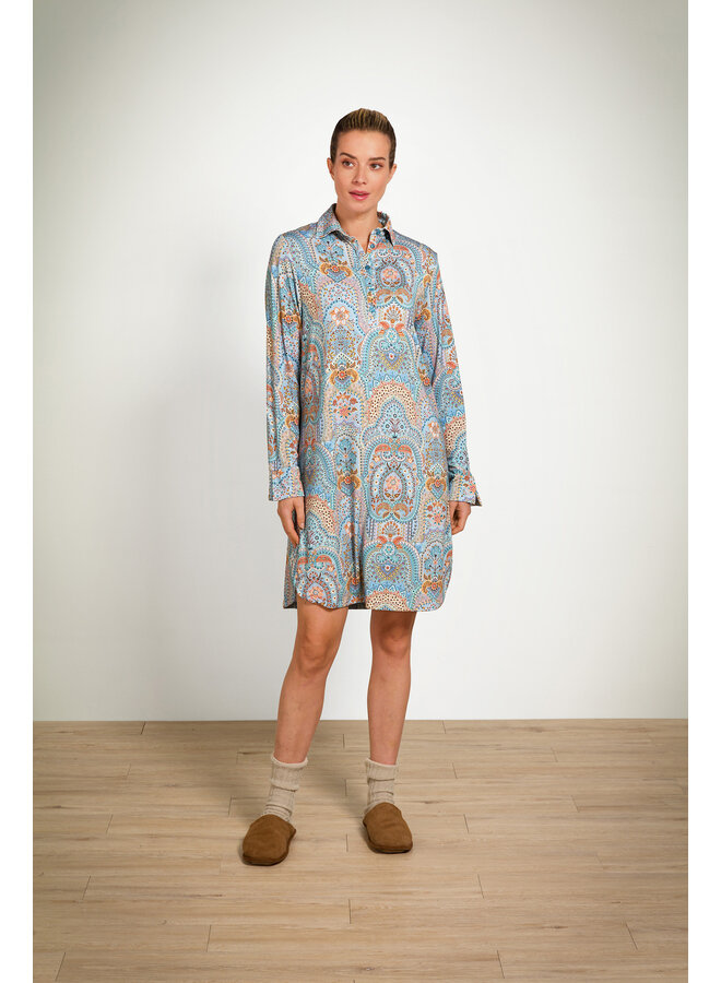 Daaltje Long Sleeve Nightdress Jabali Blue
