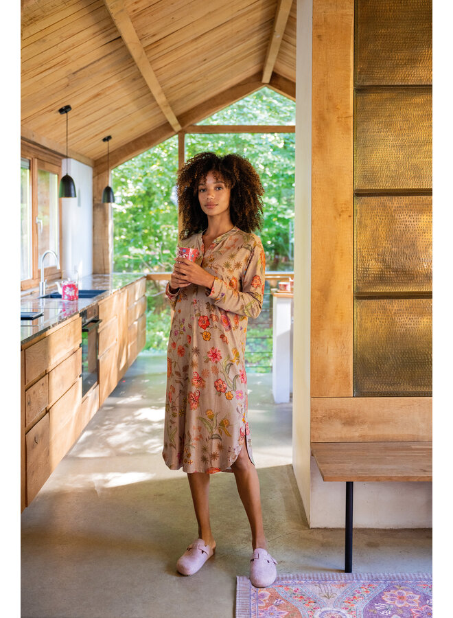 Diogo Long Sleeve Nightdress Coco Flower Sand