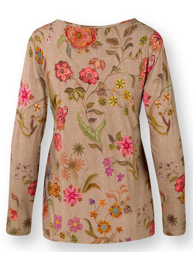 Trice Long Sleeve Top Coco Flower Sand