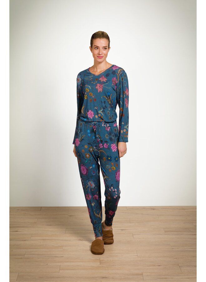 Bobien Long Trousers Coco Flower Blue