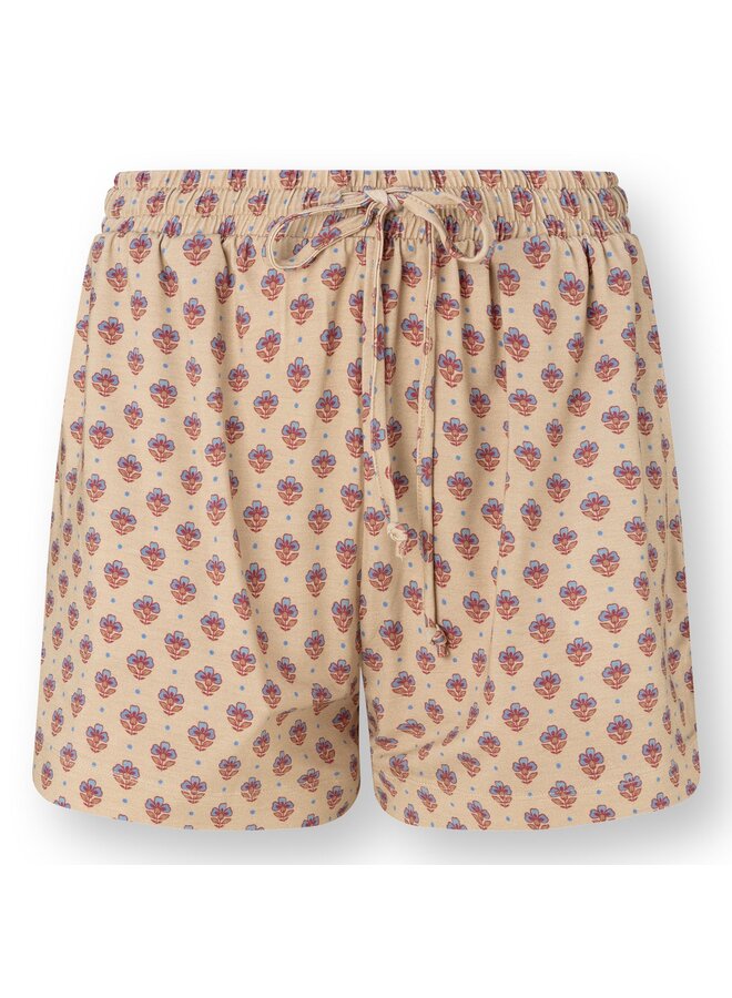 Bob Short Trousers Jaipur Flower Khaki Blue