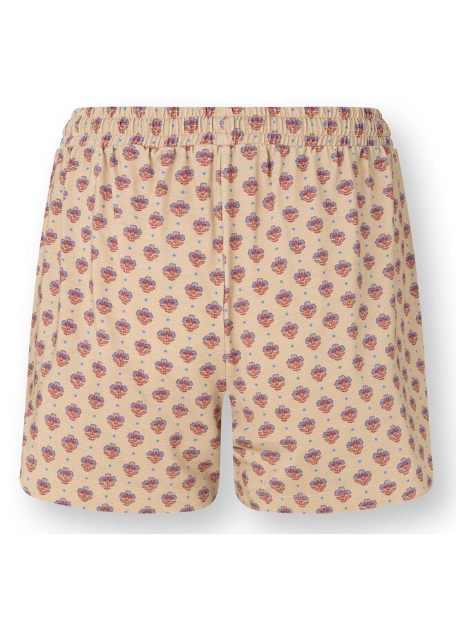 Bob Short Trousers Jaipur Flower Khaki Blue