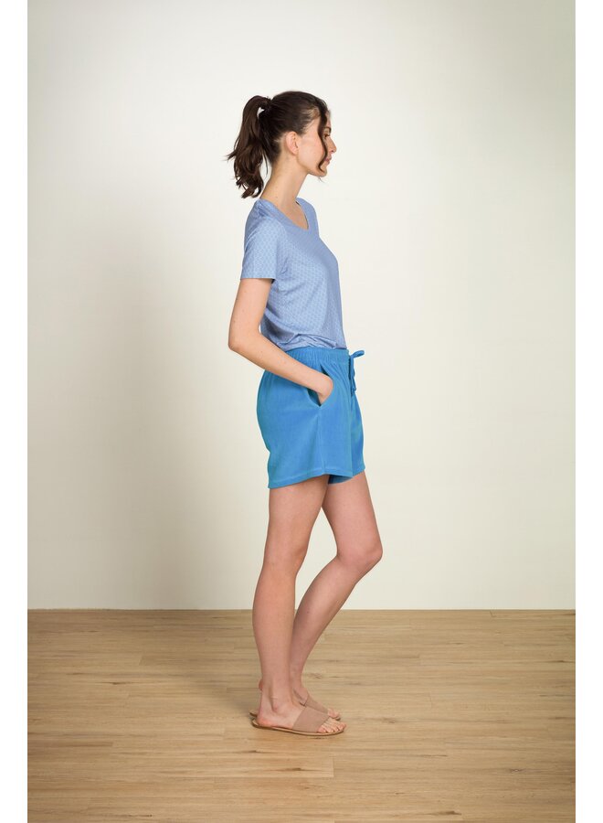 Bisou Short Trousers Velvet Blue
