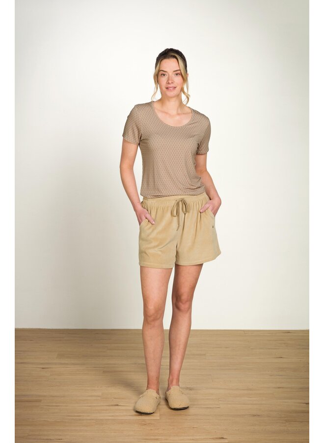 Bisou Short Trousers Velvet Beige