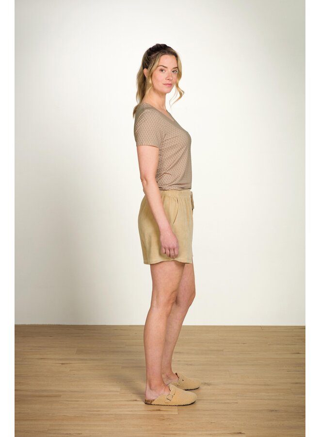 Bisou Short Trousers Velvet Beige