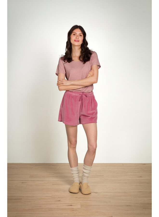 Bisou Short Trousers Velvet Pink