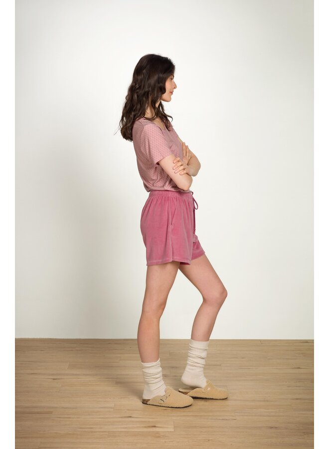 Bisou Short Trousers Velvet Pink