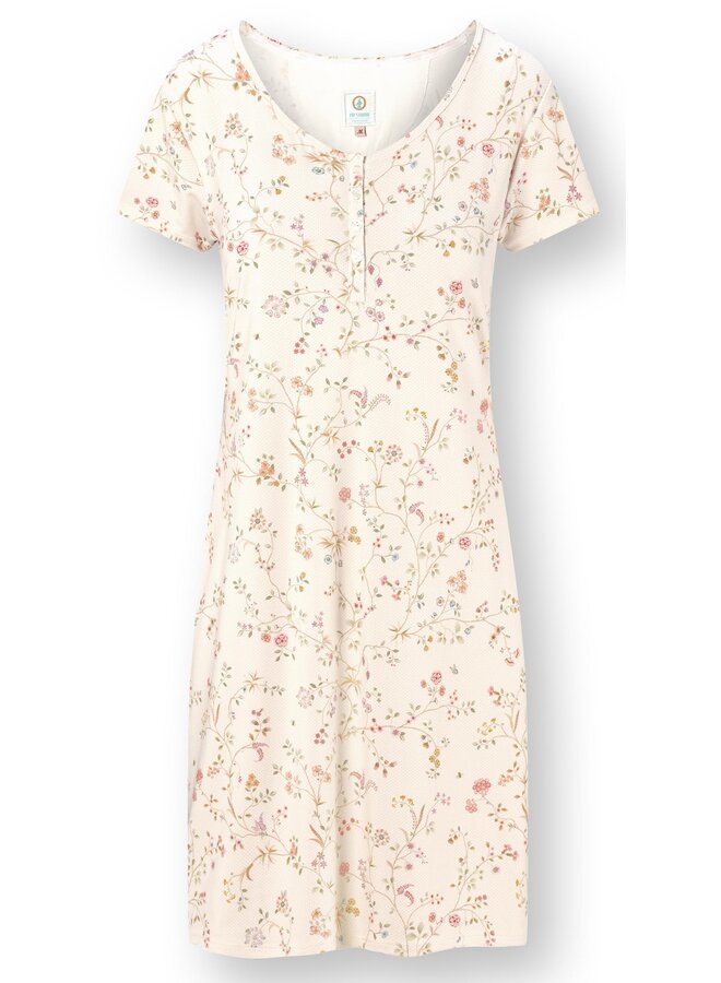 Daisy Short Sleeve Nightdress Little Delhi Offwhite