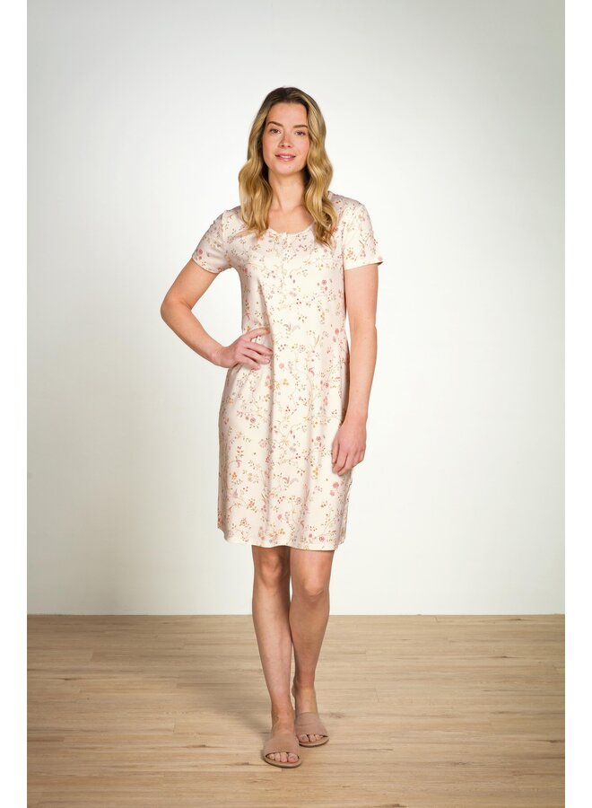 Daisy Short Sleeve Nightdress Little Delhi Offwhite