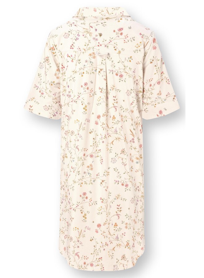 Dewi Short Sleeve Nightdress Little Delhi Offwhite