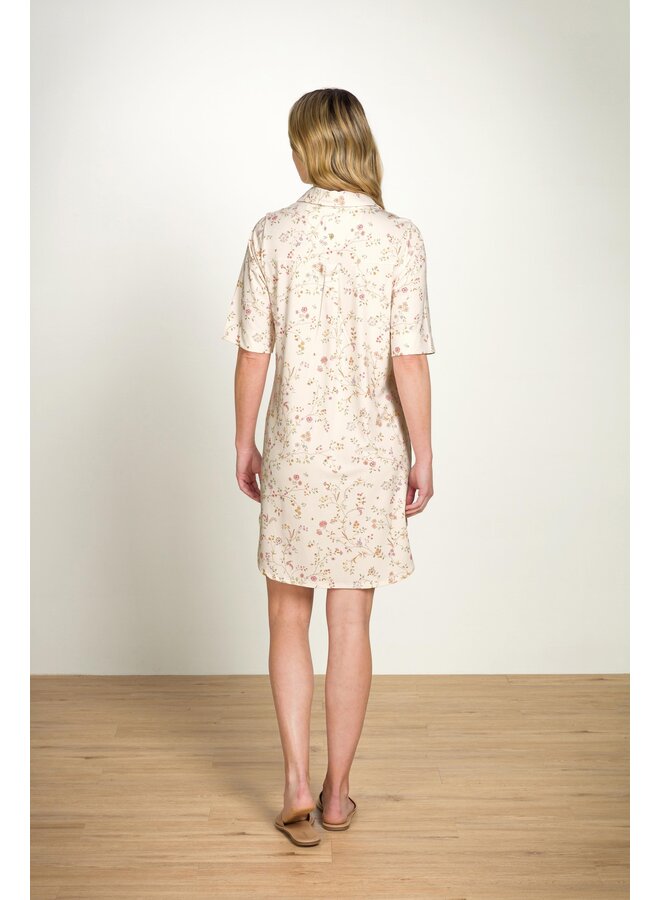 Dewi Short Sleeve Nightdress Little Delhi Offwhite