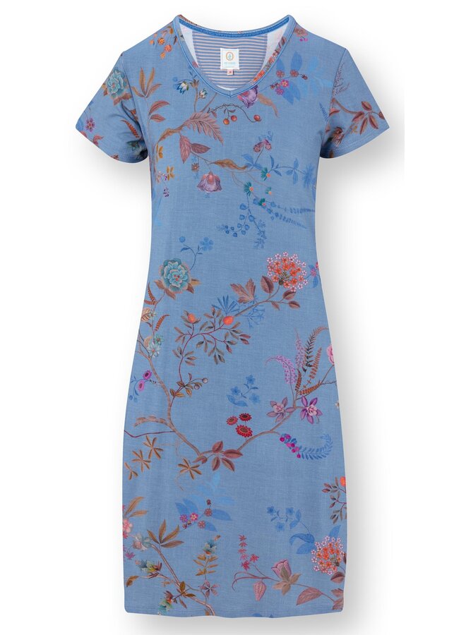 Djoy Short Sleeve Nightdress Bodhi Flower Blue